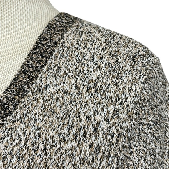 APIECE APART Sweater Deep Plunging V-neck Brown Marled Peplum Hem Size Medium - Picture 5 of 13